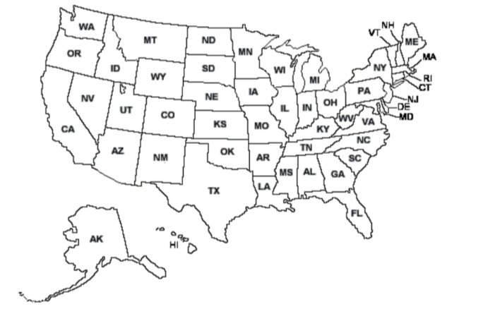 Outline:09ujeafv-Fe= Us Map